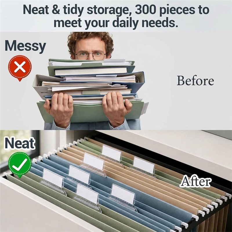 File Folder Hanging - A53M-Şeffaf Asılı Dosya Klasörleri 3.5 İnç