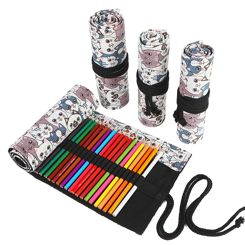 Pen Pouch Roll - 72 Yuvaları Okul Kalem Kutusu Rulo