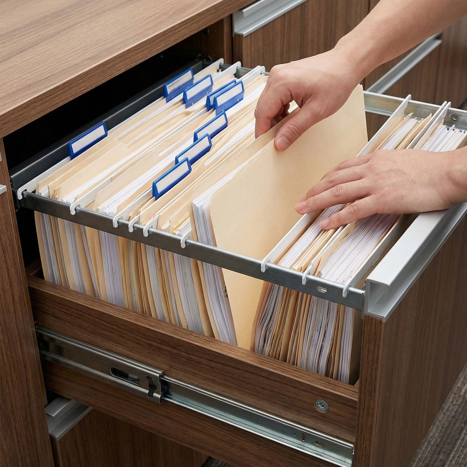 File Folder Hanging - 12 Adet Premium Metal Dosya Düzenleyici
