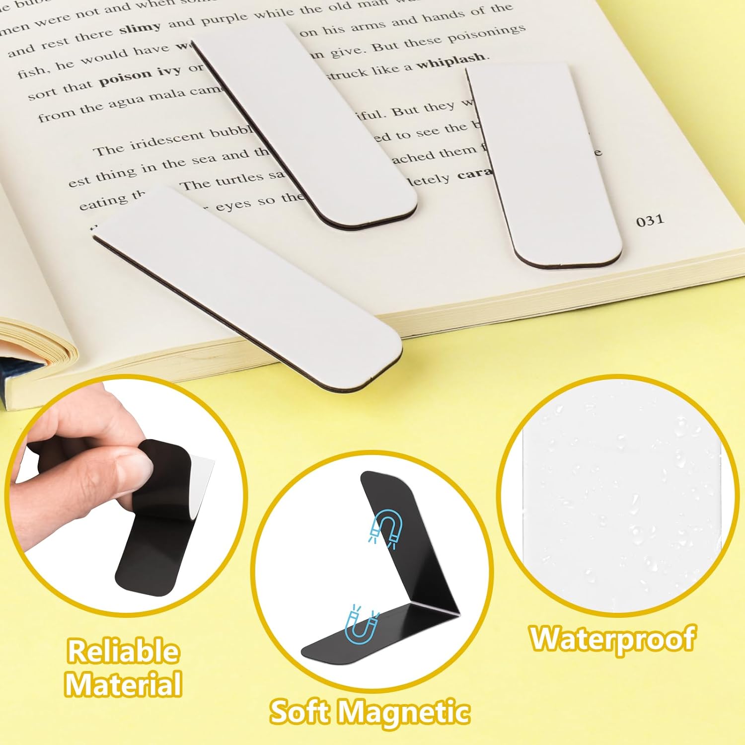 15 adet boş süblimasyon manyet - Bookmark Magnetic Clip incelemesi ve fiyatı