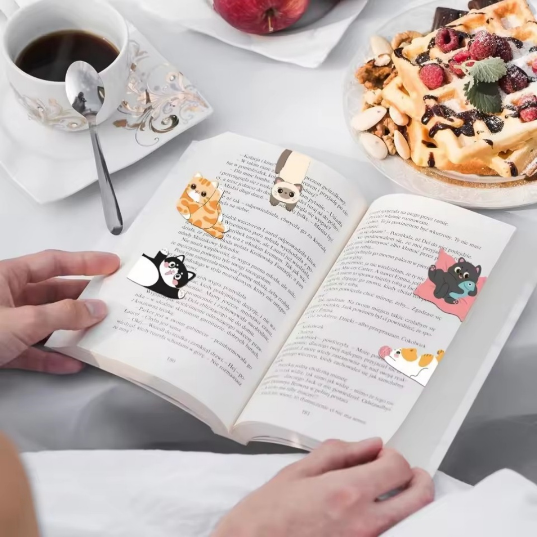 1 takım Yaratıcı Kedi Desenli  - Bookmark Magnetic Clip incelemesi ve fiyatı